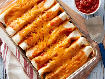 Cheese & Bean Enchiladas Mexico